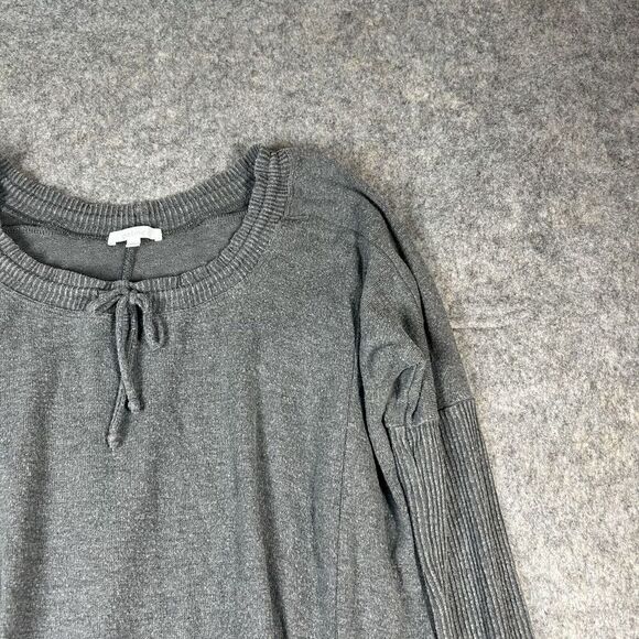JOHNNY WAS CALME Sweater Womens XS Tunnel Drawstring Crop Gray Loungewear Cozy - Picture 4 of 7